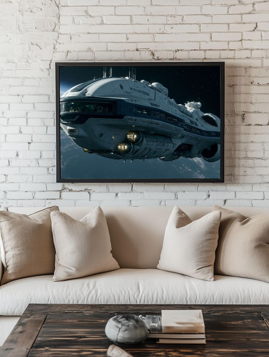 Starship Wanderer Sci-Fi Poster. room preview