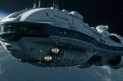 Starship Wanderer Sci-Fi Poster. poster print