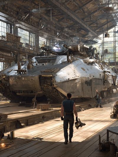 Sci-Fi Hangar Workshop Poster. poster