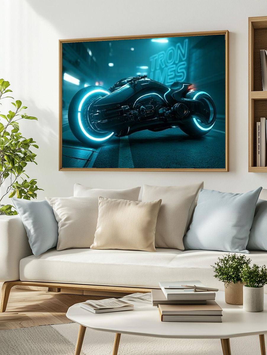 Tron Light Cycle Sci-Fi Poster. — room view 2