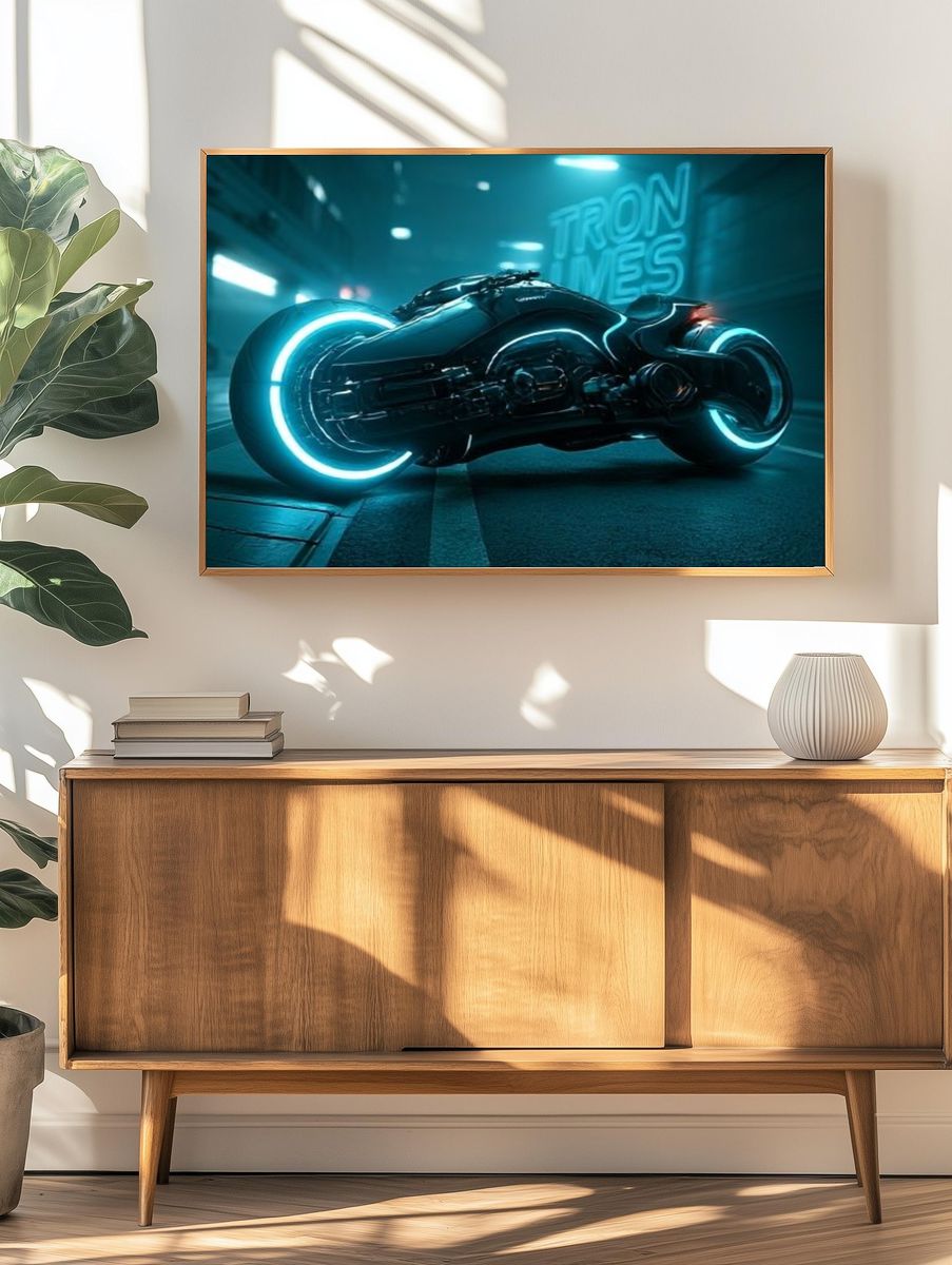 Tron Light Cycle Sci-Fi Poster. — room view 3