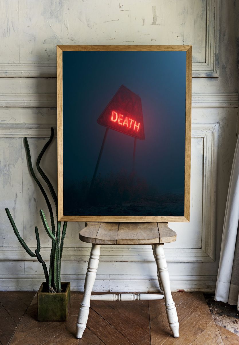 Death Neon Horror Poster. room preview