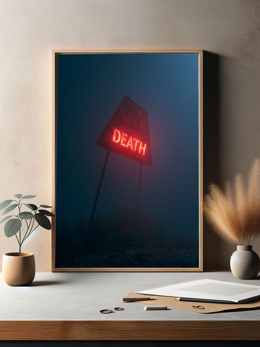 Death Neon Horror Poster. — room view 2