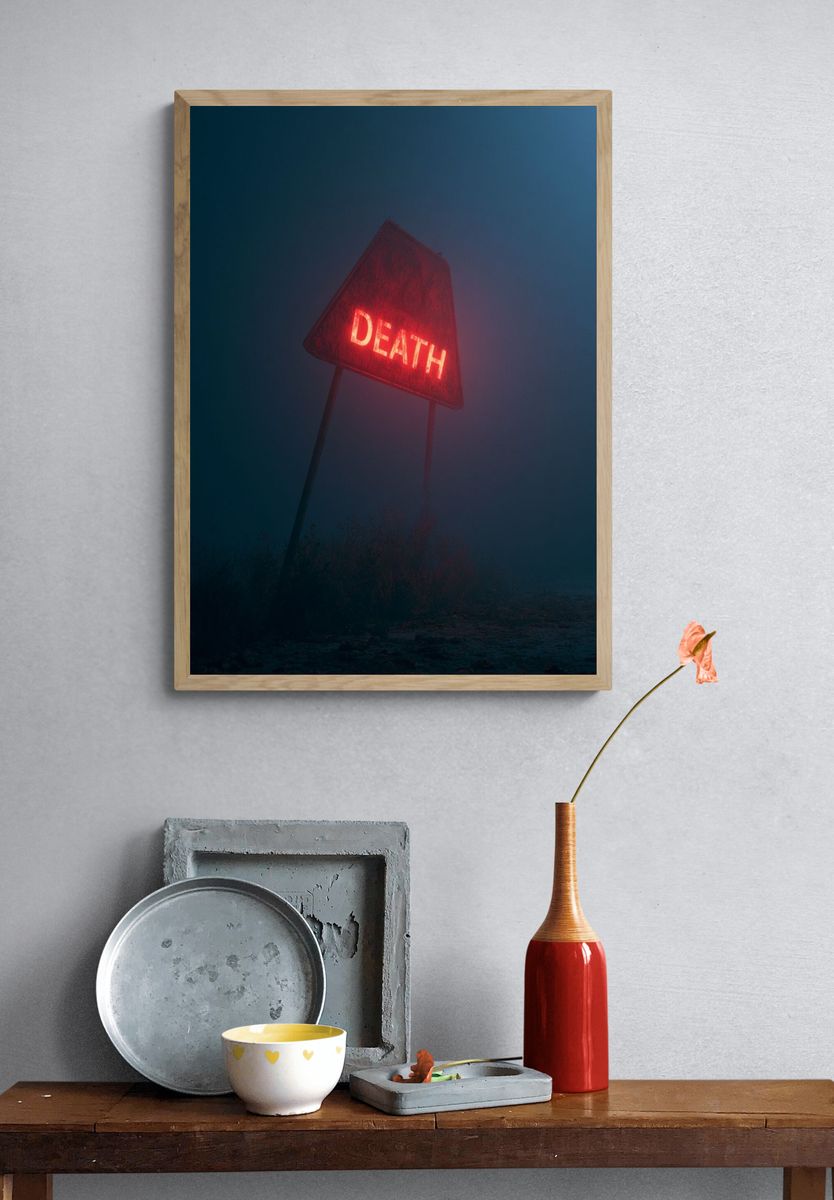 Death Neon Horror Poster. — room view 3