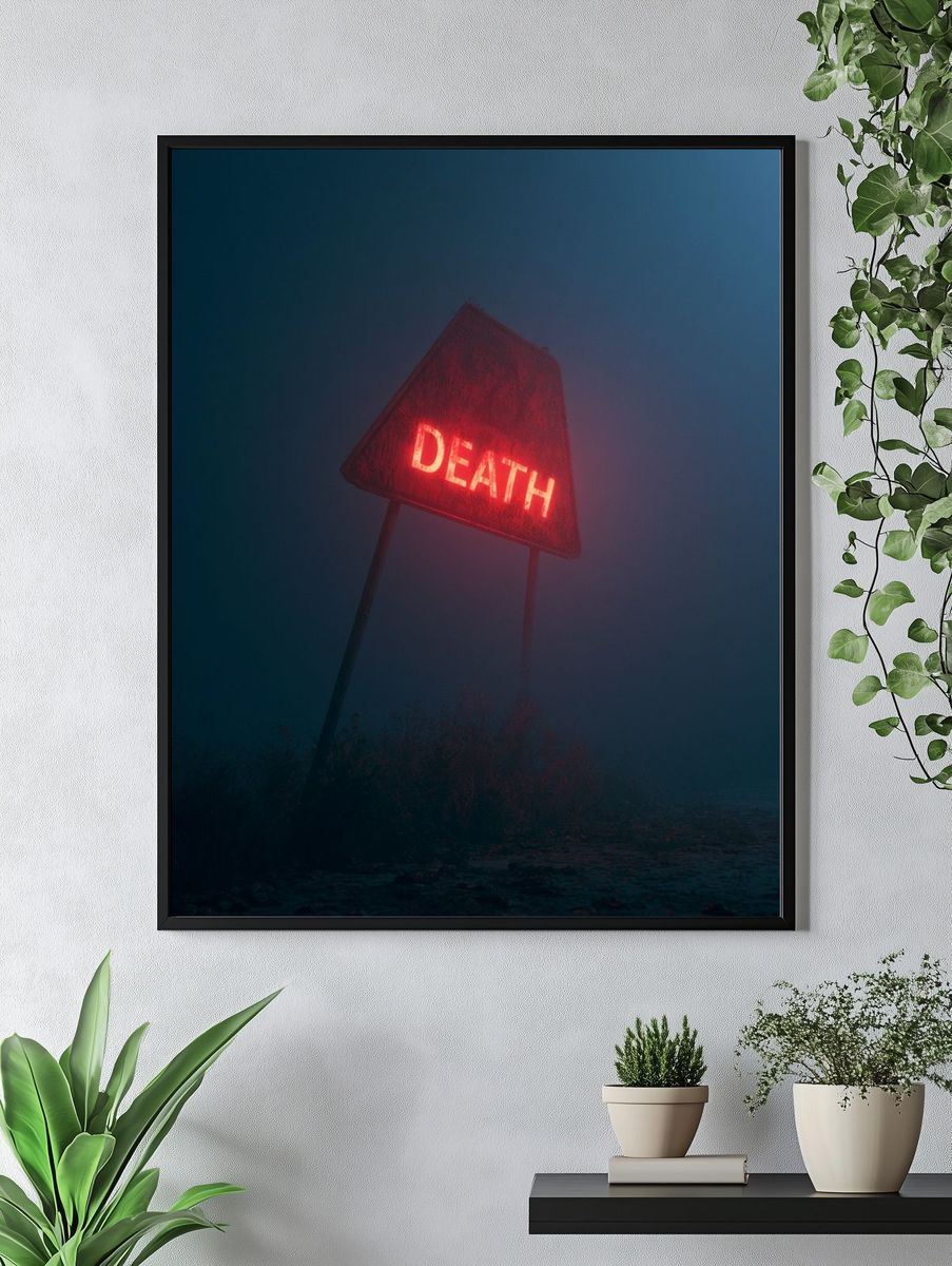 Death Neon Horror Poster. — room view 4