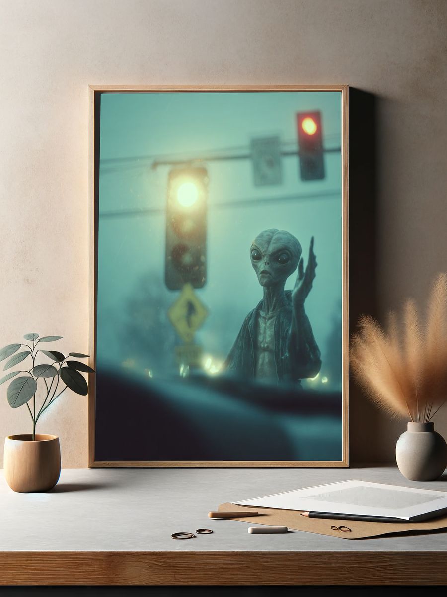 Alien Encounter Sci-Fi Poster. — room view 2