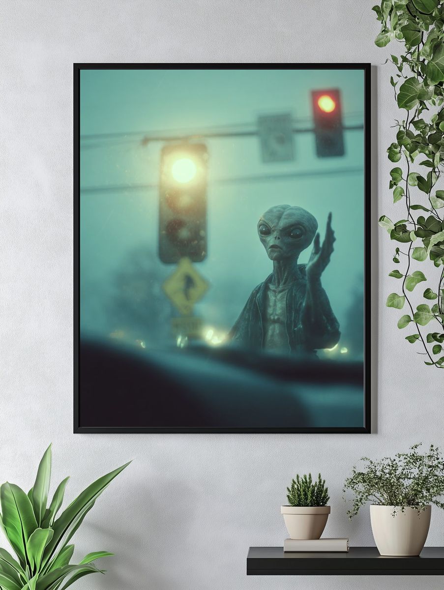 Alien Encounter Sci-Fi Poster. — room view 4