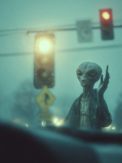 Alien Encounter Sci-Fi Poster.