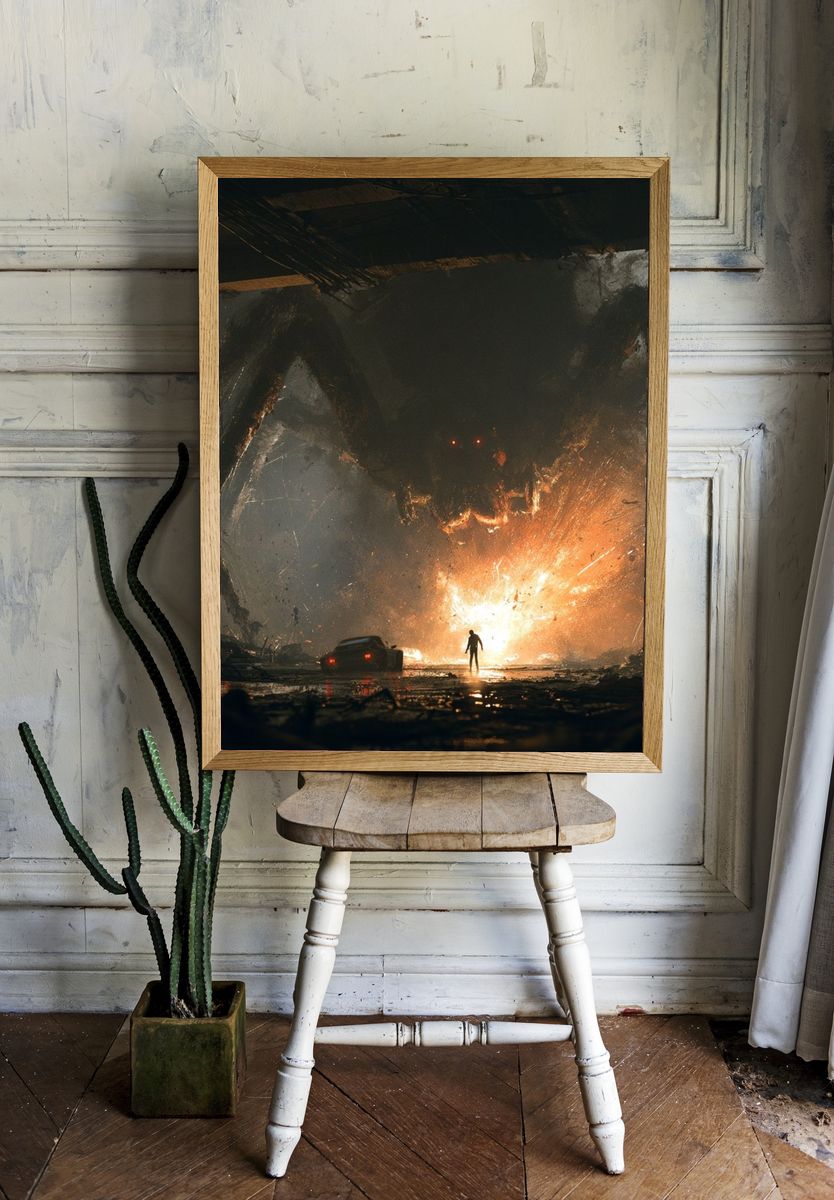 Monster Attack Sci-Fi Poster. room preview