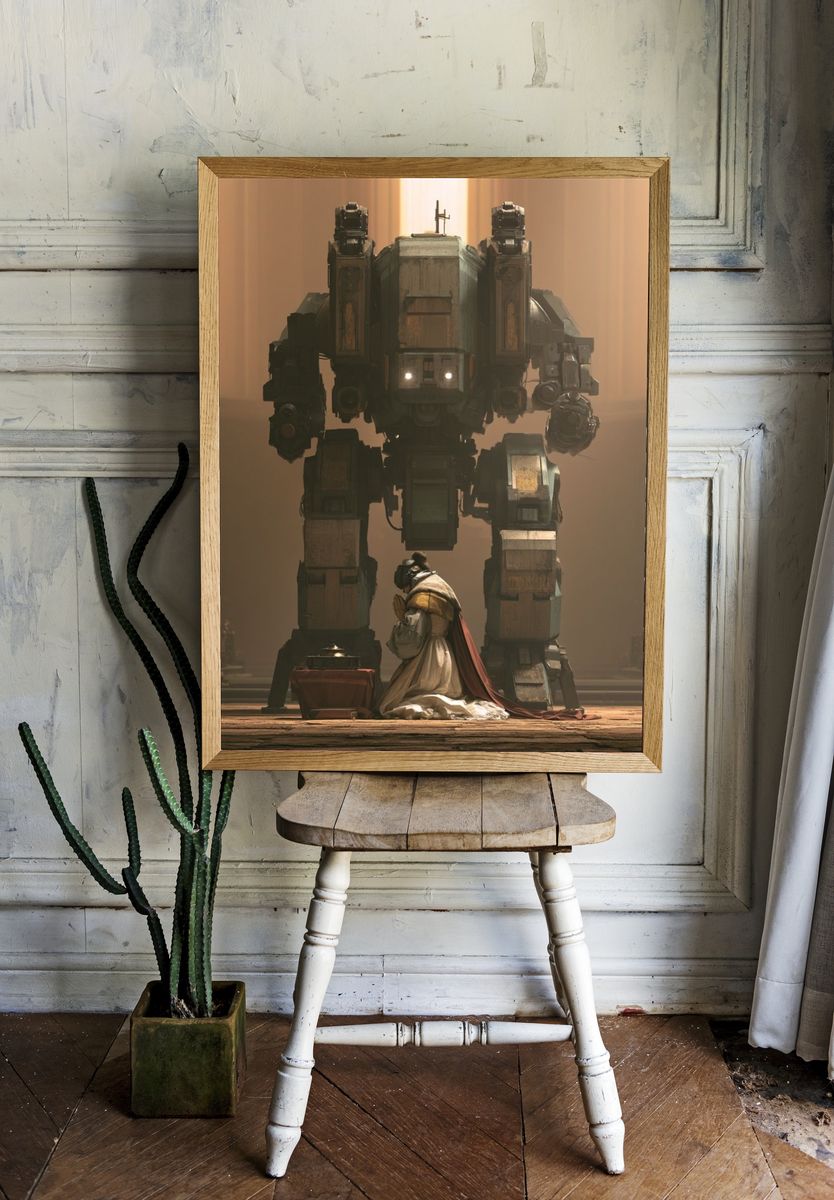 Mech Pilgrimage Sci-Fi Poster. room preview
