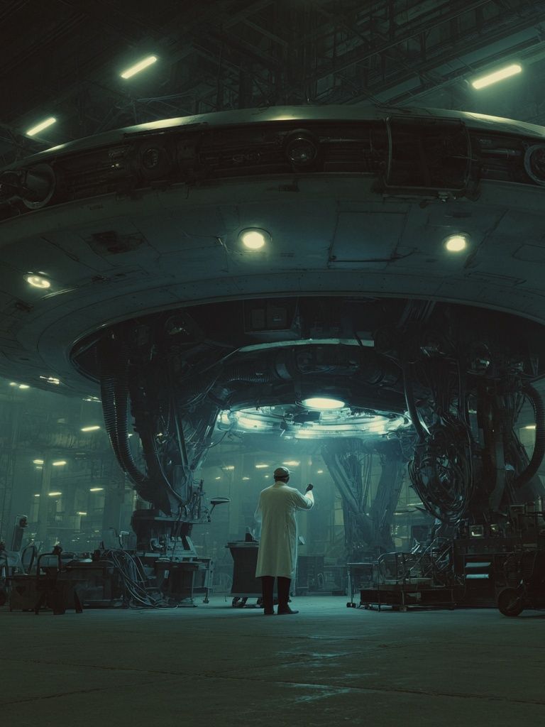 Alien Hangar Scene Sci-Fi Print. poster — movies art
