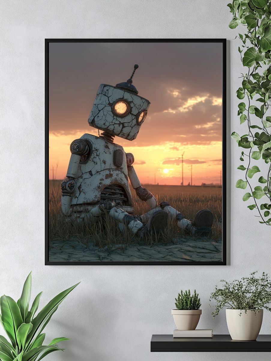 Rusty Robot at Sunset Poster. — room view 4