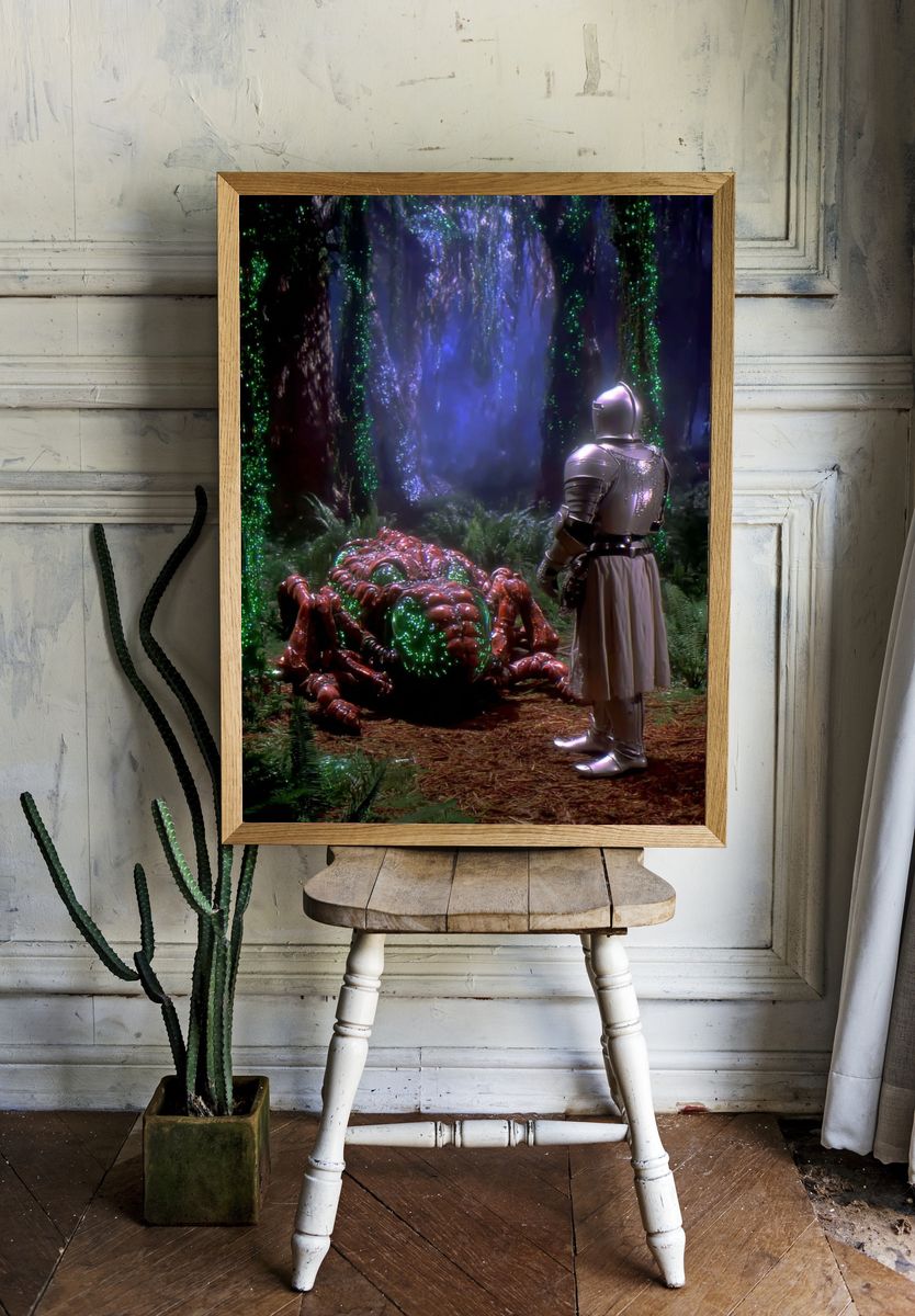 Knight and Alien Forest Print. room preview