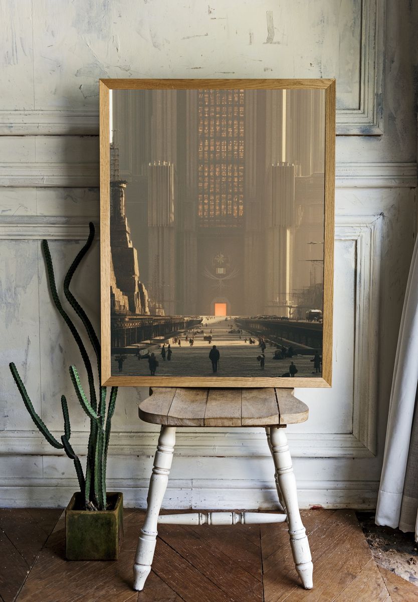 Futuristic City Gate Sci-Fi Poster. room preview