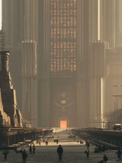 Futuristic City Gate Sci-Fi Poster. poster
