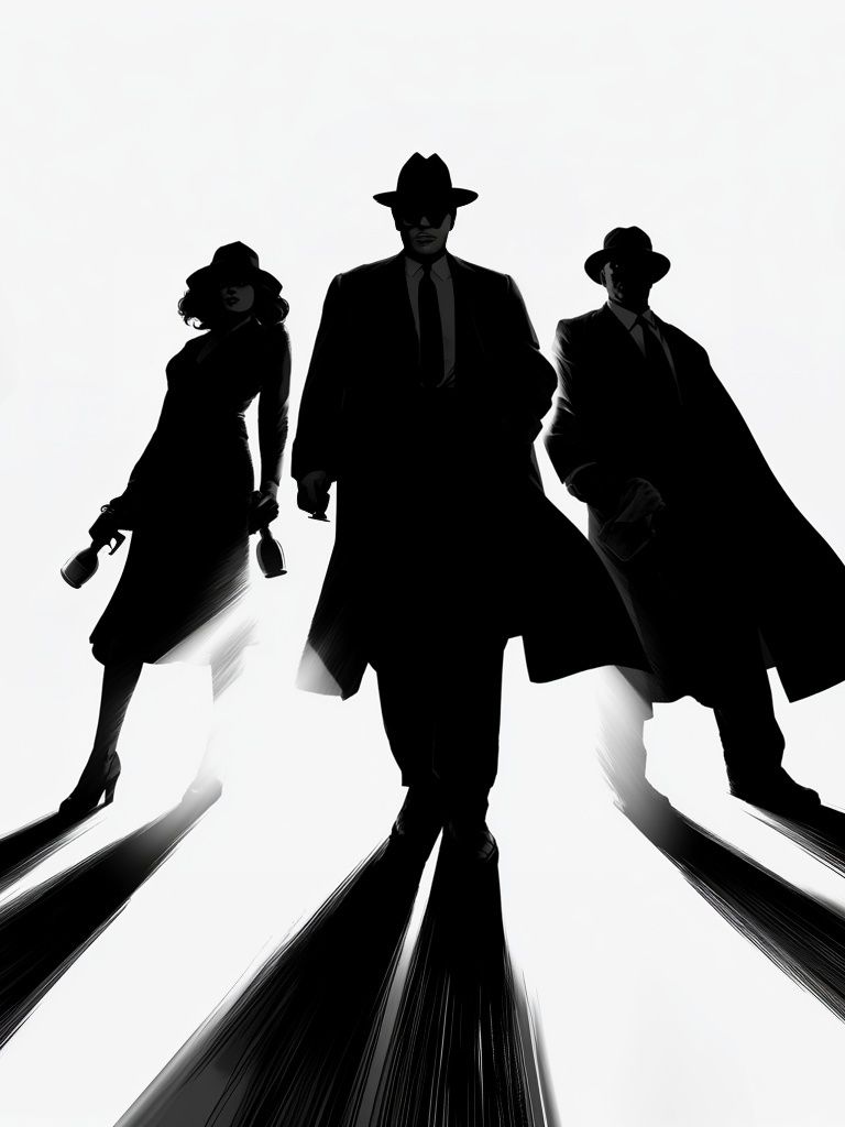 Noir Gangster Silhouettes Poster. poster detail