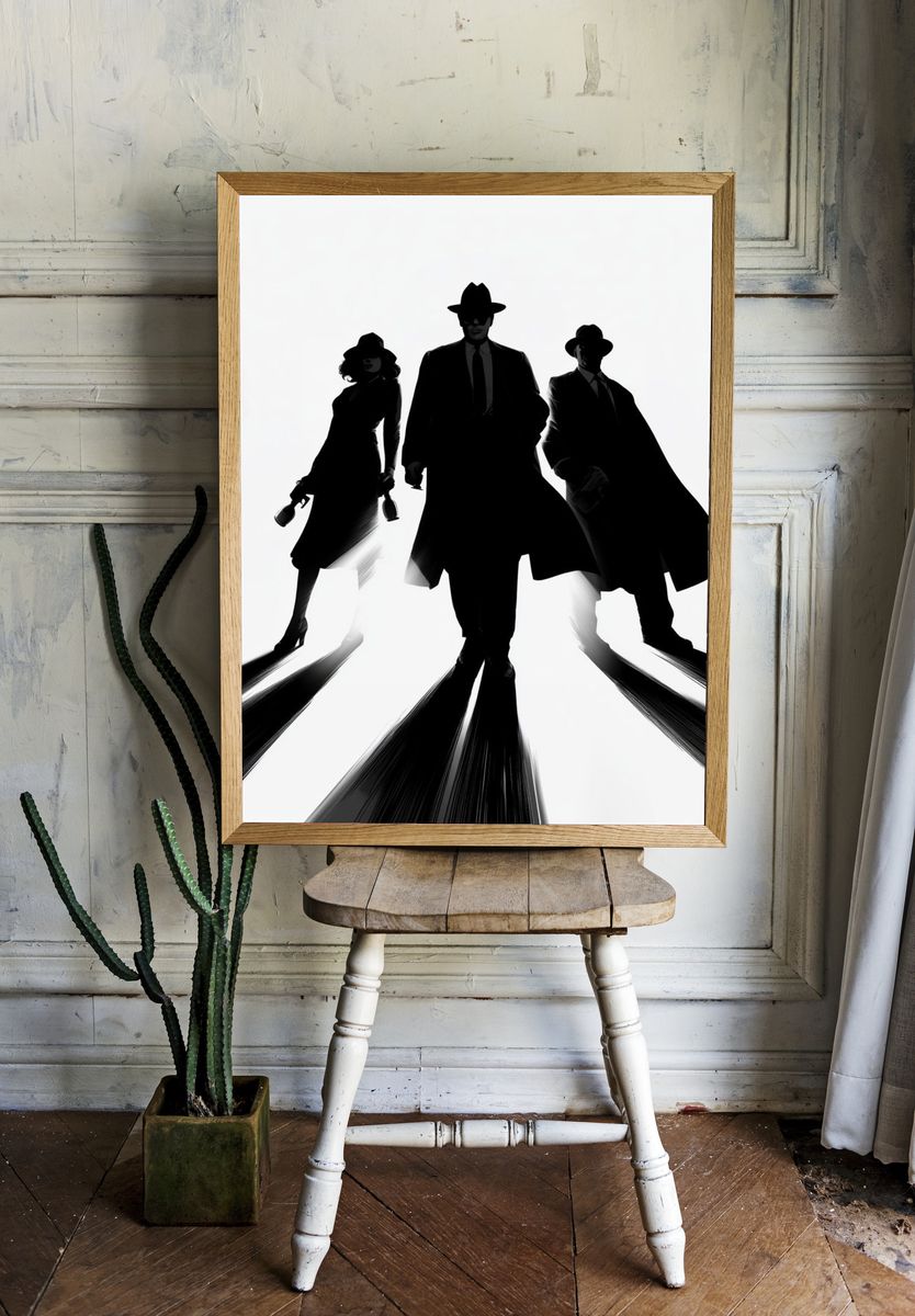 Noir Gangster Silhouettes Poster. — room view 1