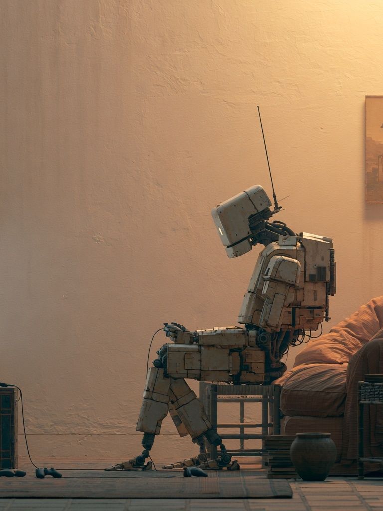 Lonely Robot Interior Scene Print. poster — movies art