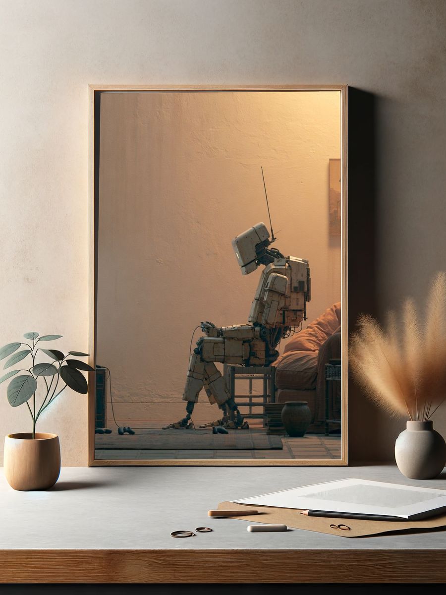 Lonely Robot Interior Scene Print. — room view 2
