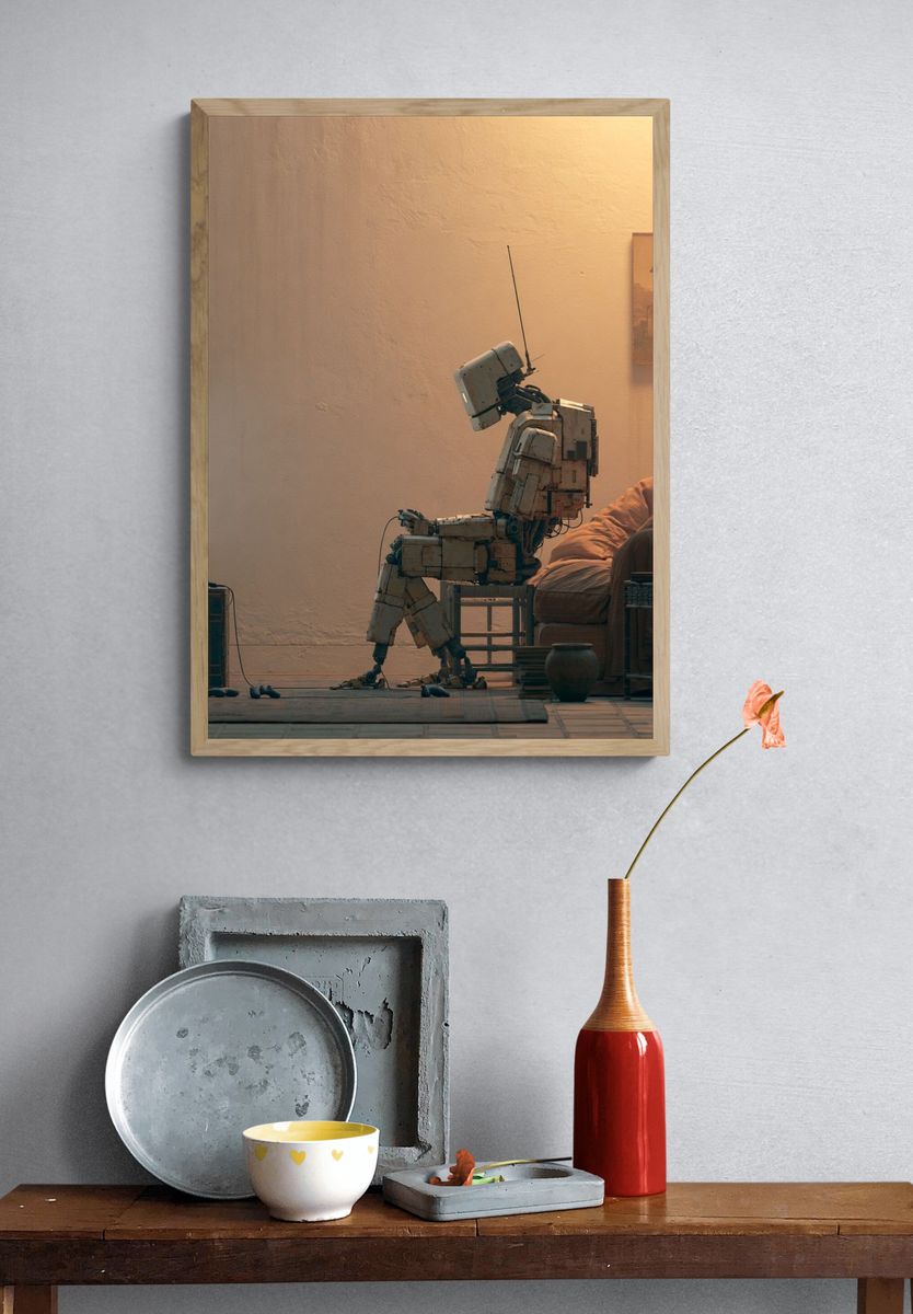 Lonely Robot Interior Scene Print. — room view 3