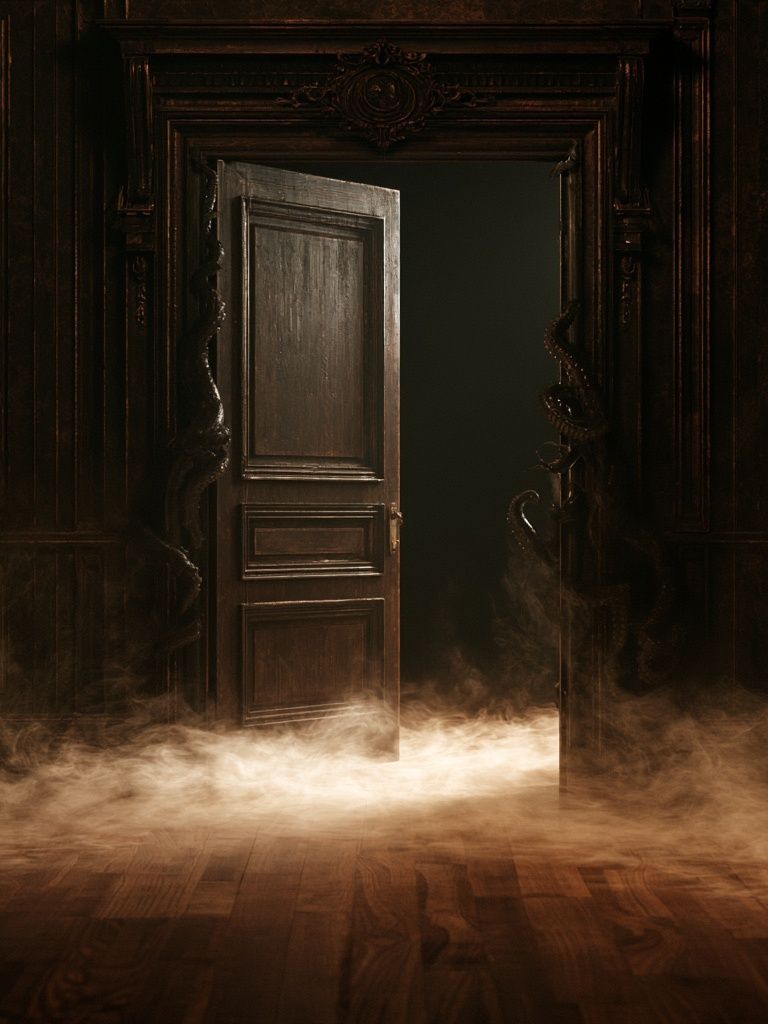 Haunted Doorway Horror Print. poster — movies art