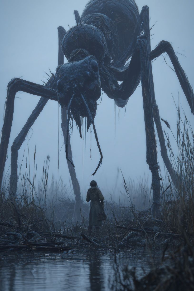 Giant Spider Encounter Horror Print. poster detail