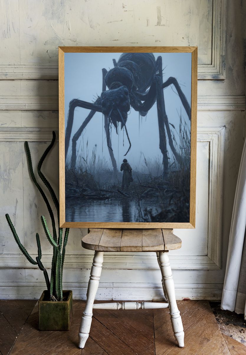 Giant Spider Encounter Horror Print. — room view 1