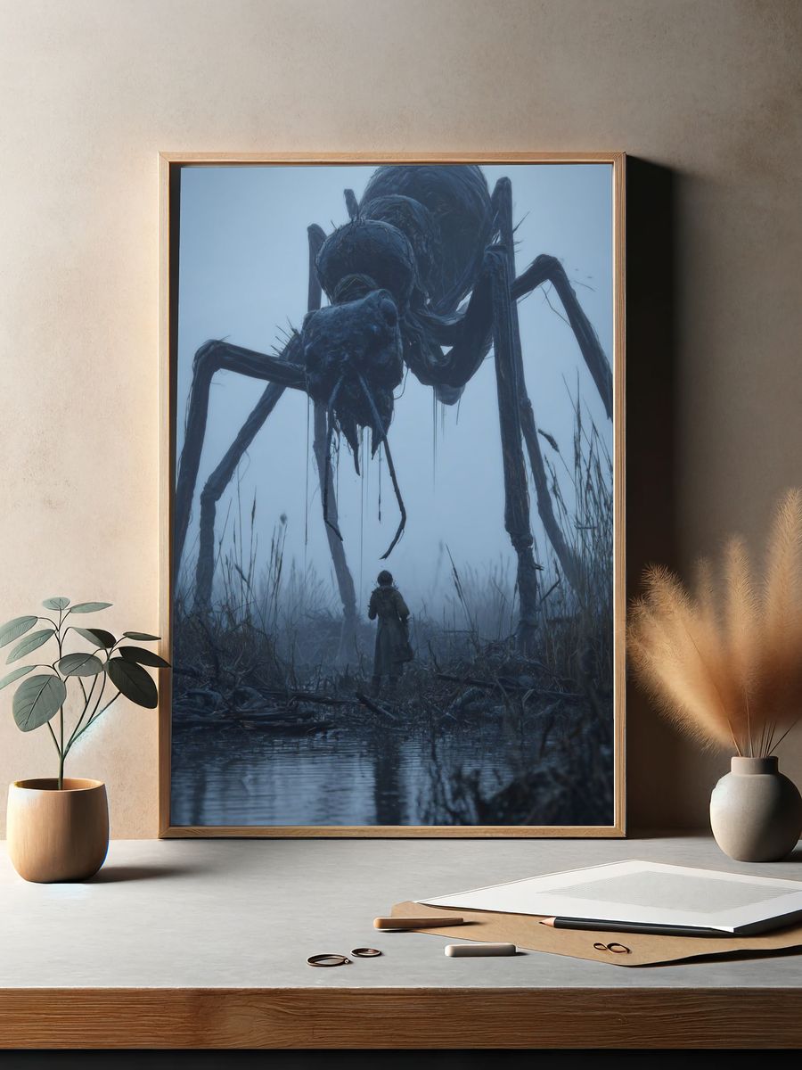 Giant Spider Encounter Horror Print. — room view 2