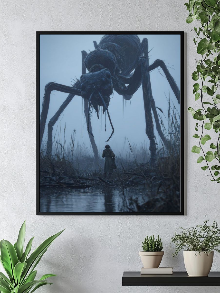Giant Spider Encounter Horror Print. — room view 4