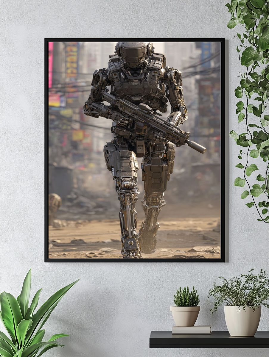 Armored Sci-Fi Soldier Poster. — room view 4