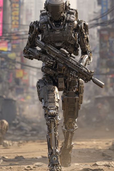 Armored Sci-Fi Soldier Poster. poster