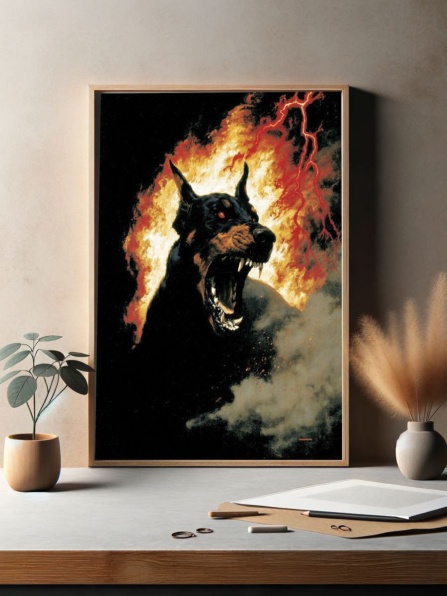 Hellhound Inferno Horror Poster. — room view 2
