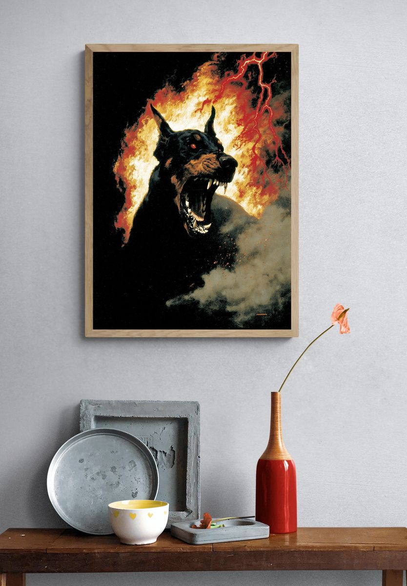Hellhound Inferno Horror Poster. — room view 3