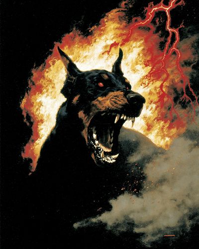 Hellhound Inferno Horror Poster. poster