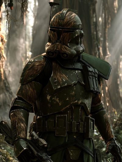 Wookiee Forest Warrior Sci-Fi Poster.