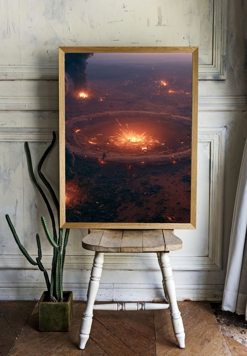 Apocalyptic Impact Crater Poster. — room view 1