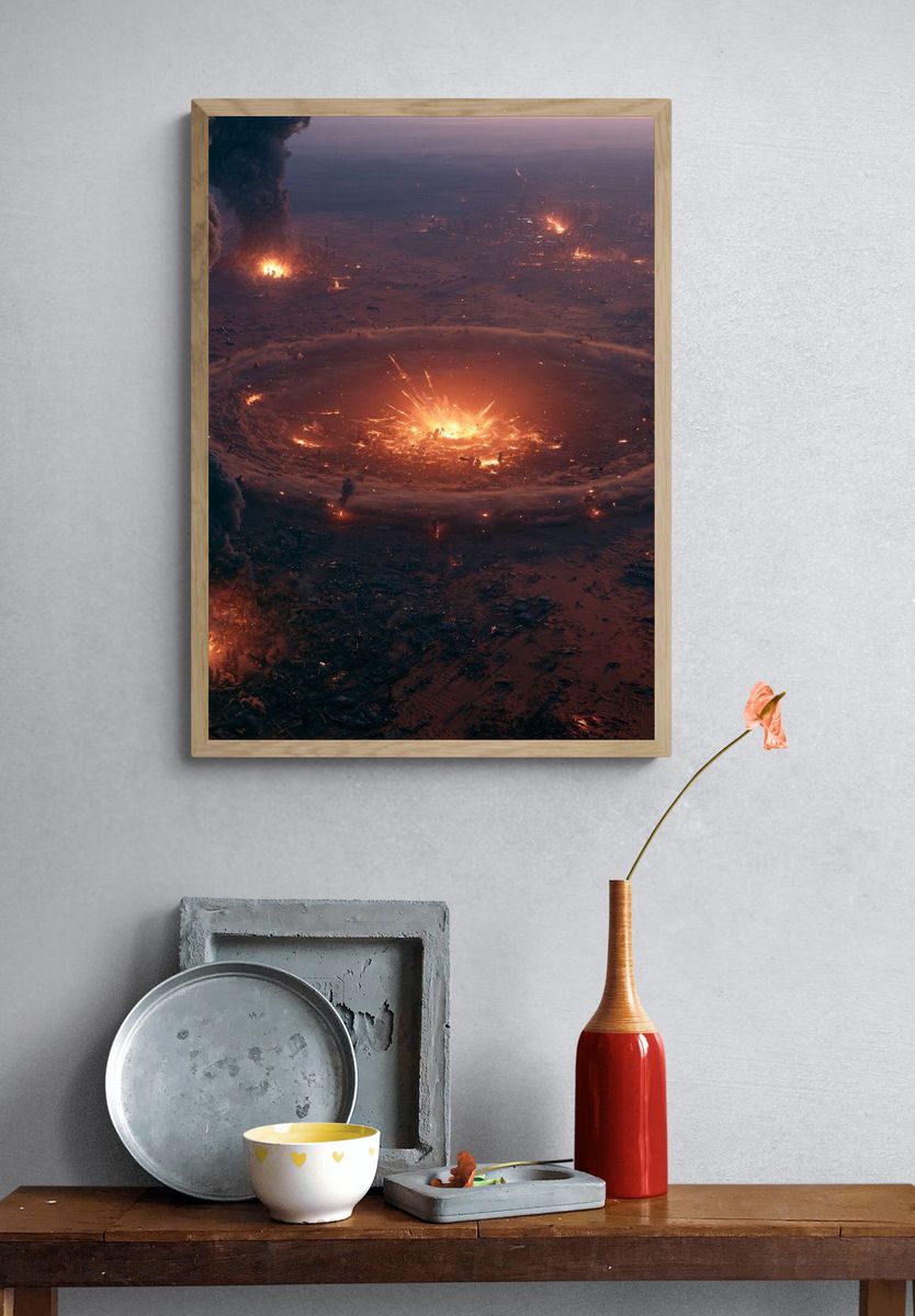 Apocalyptic Impact Crater Poster. — room view 3