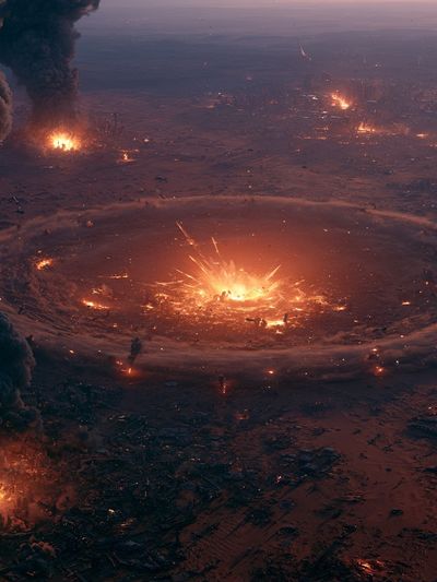 Apocalyptic Impact Crater Poster.