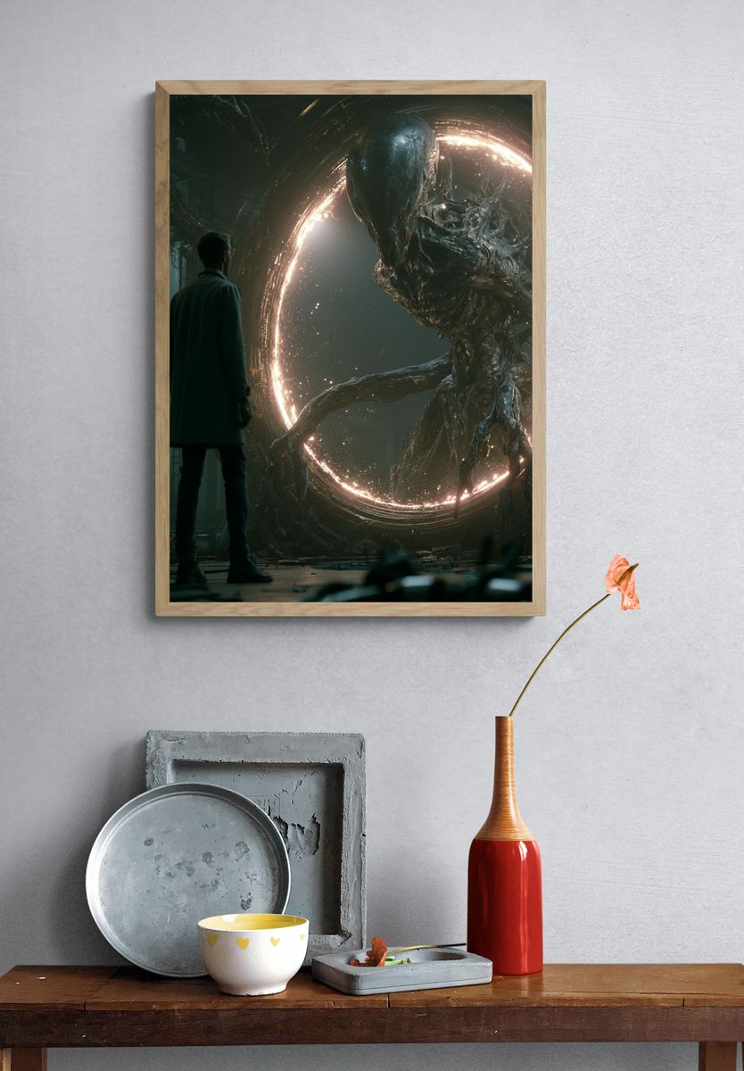Alien Portal Encounter Sci-Fi Poster. — room view 3