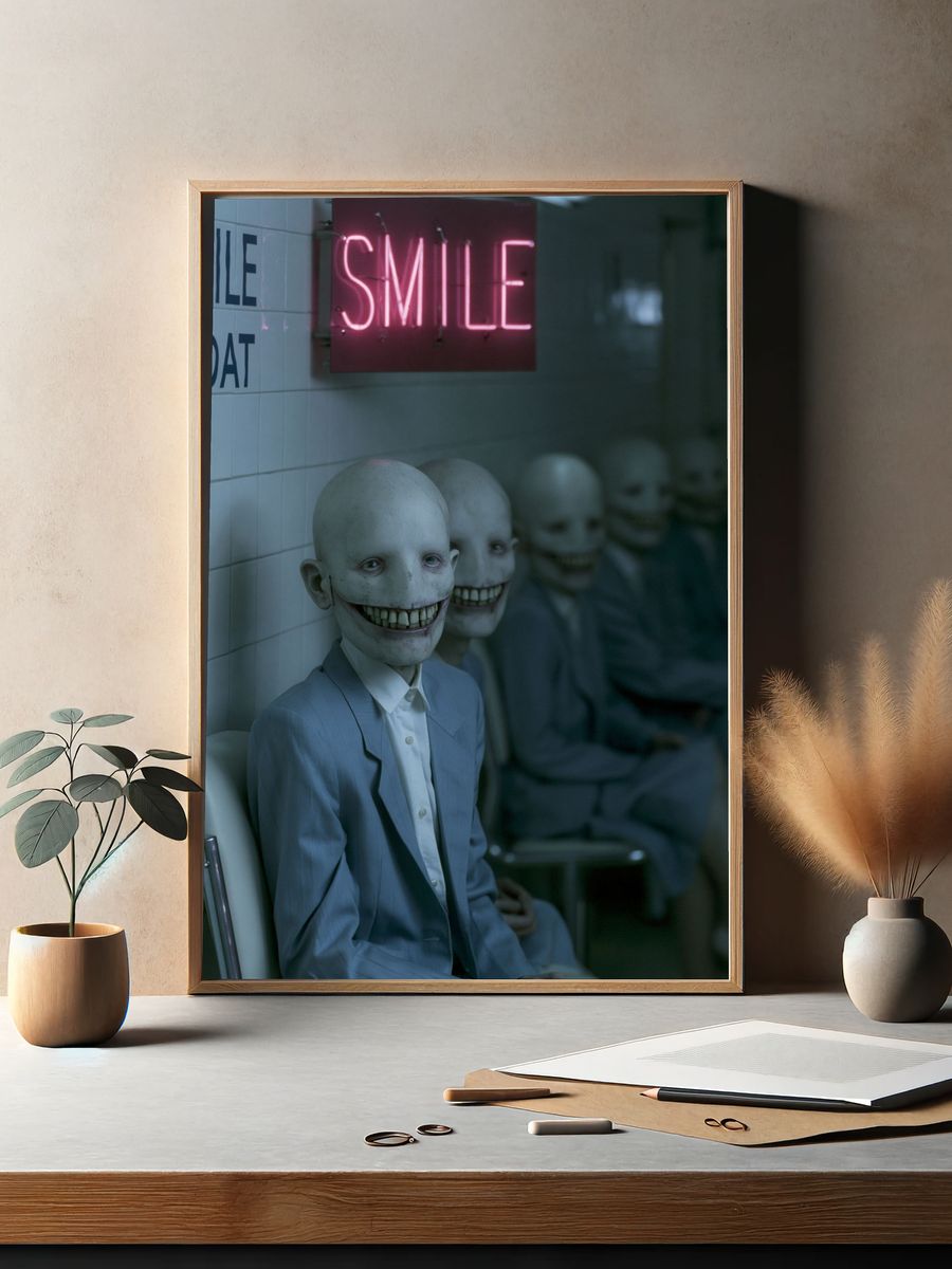 Neon Smile Horror Poster. — room view 2