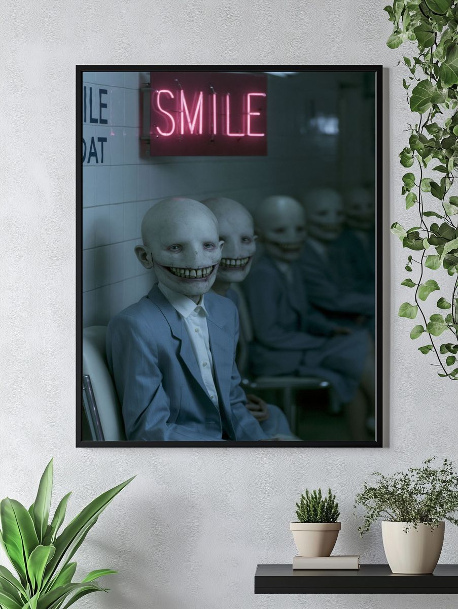 Neon Smile Horror Poster. — room view 4