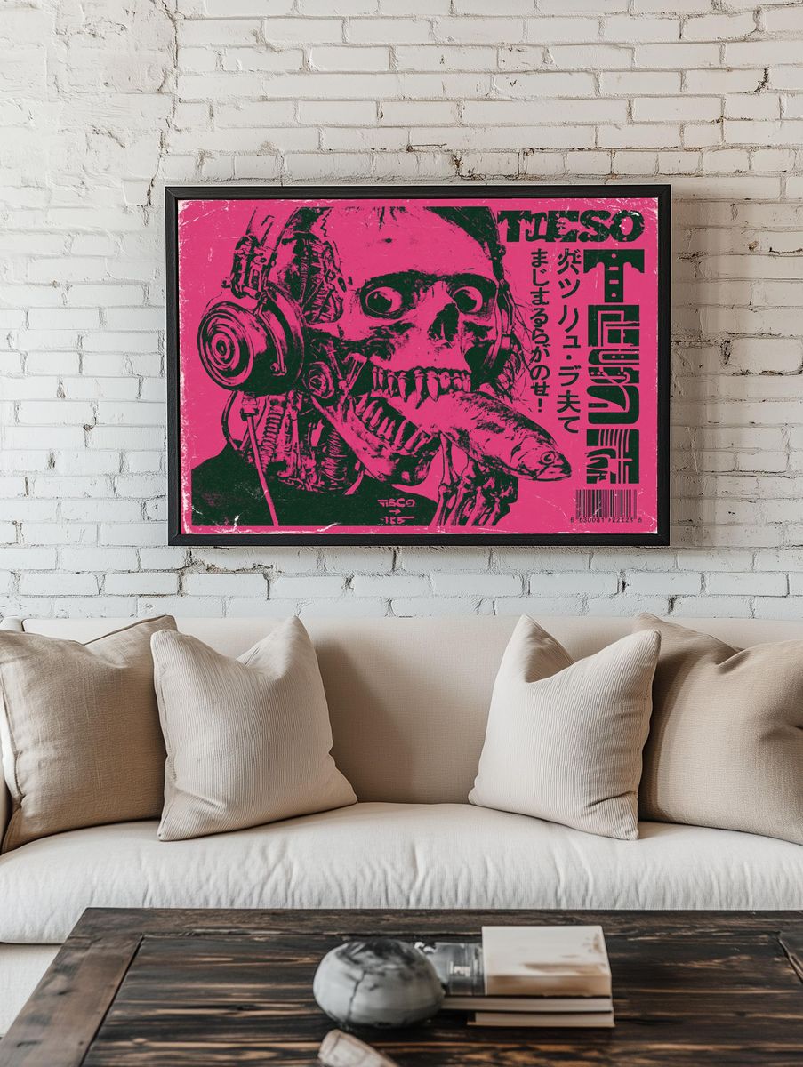 Tetsuo Cyberpunk Horror Print. room preview