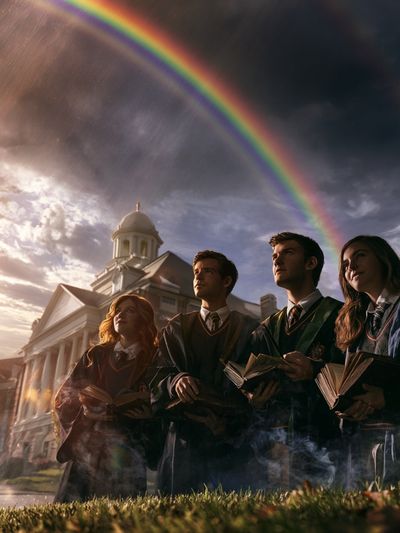 Wizard School Rainbow Poster. poster