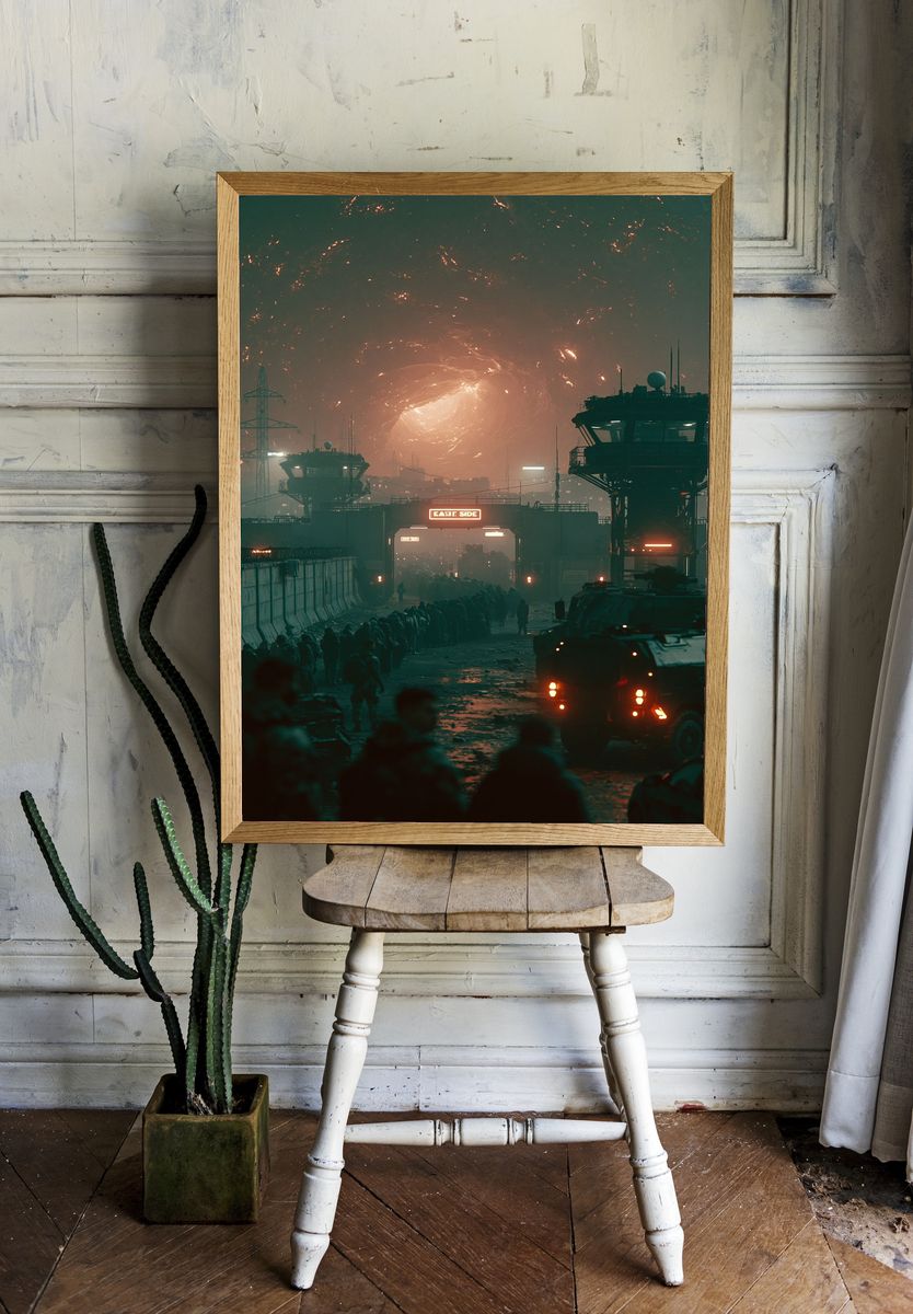Sci-Fi Portal Cityscape Print. room preview