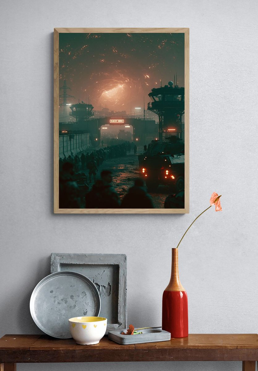 Sci-Fi Portal Cityscape Print. — room view 3
