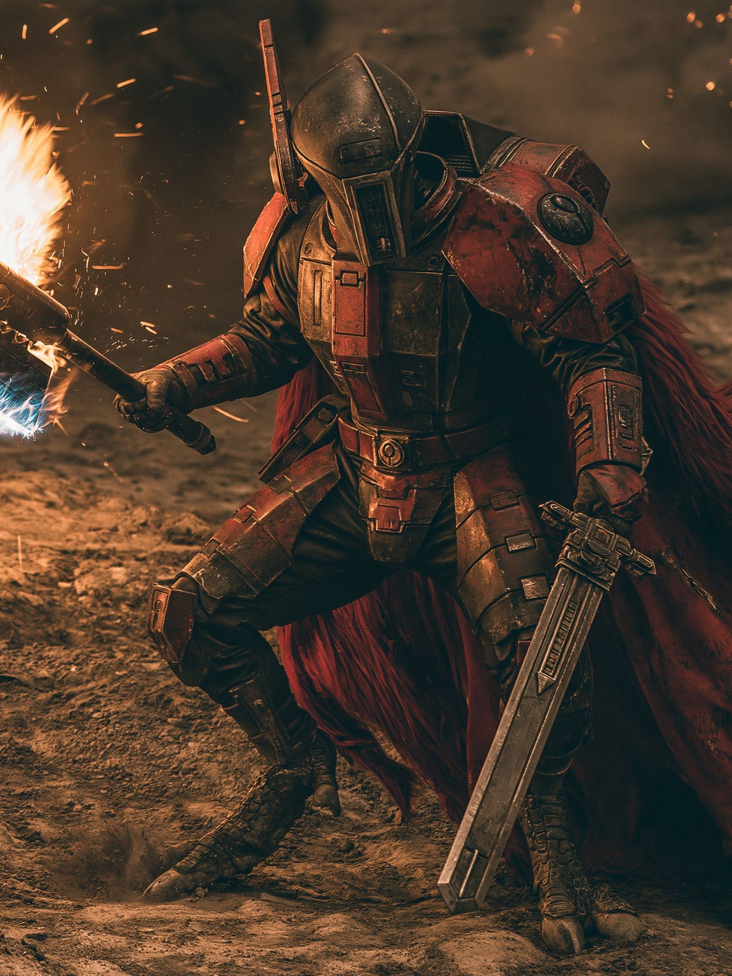 Sci-Fi Armored Warrior Action Poster. poster detail