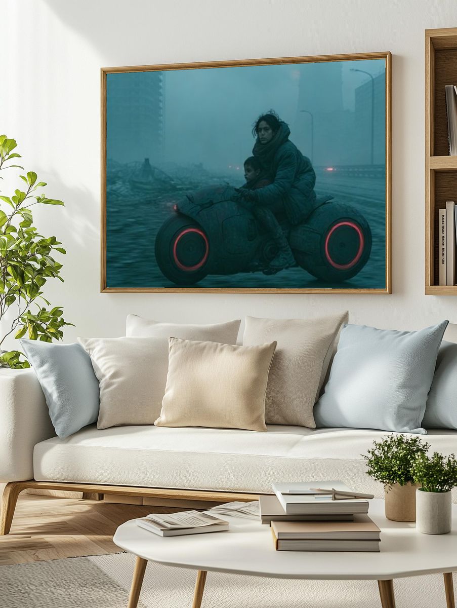 Futuristic Motorcycle Ride Poster. — room view 2