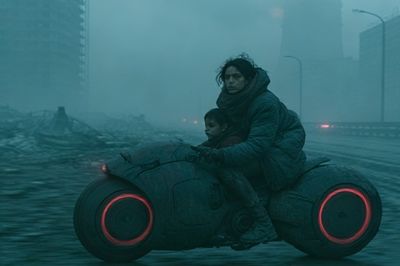 Futuristic Motorcycle Ride Poster.