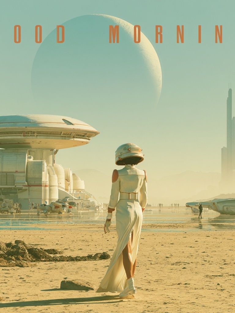 Good Morning Sci-Fi Poster. poster detail