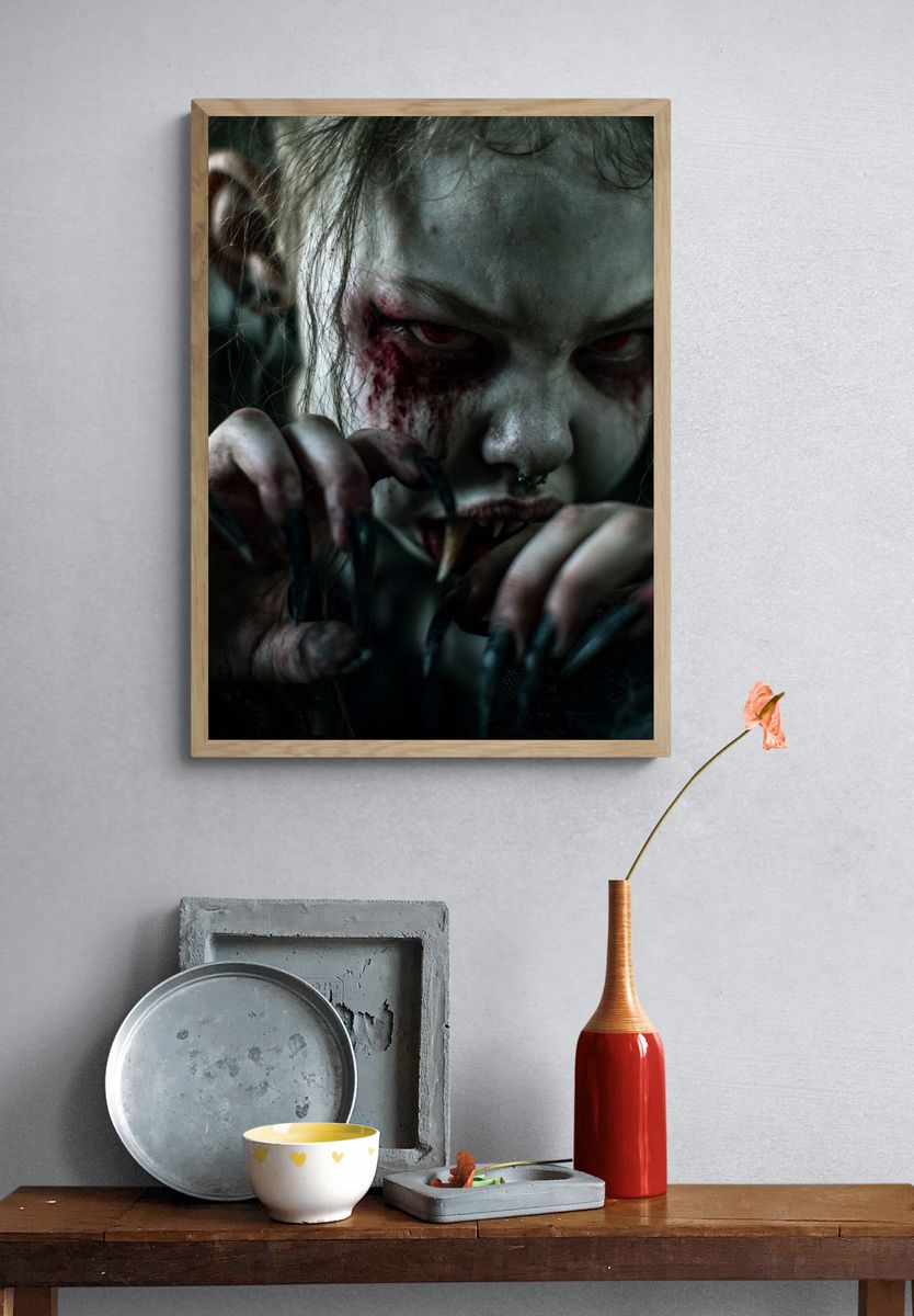 Vampire Horror Portrait Poster. — room view 3